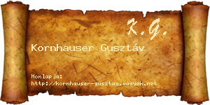 Kornhauser Gusztáv névjegykártya